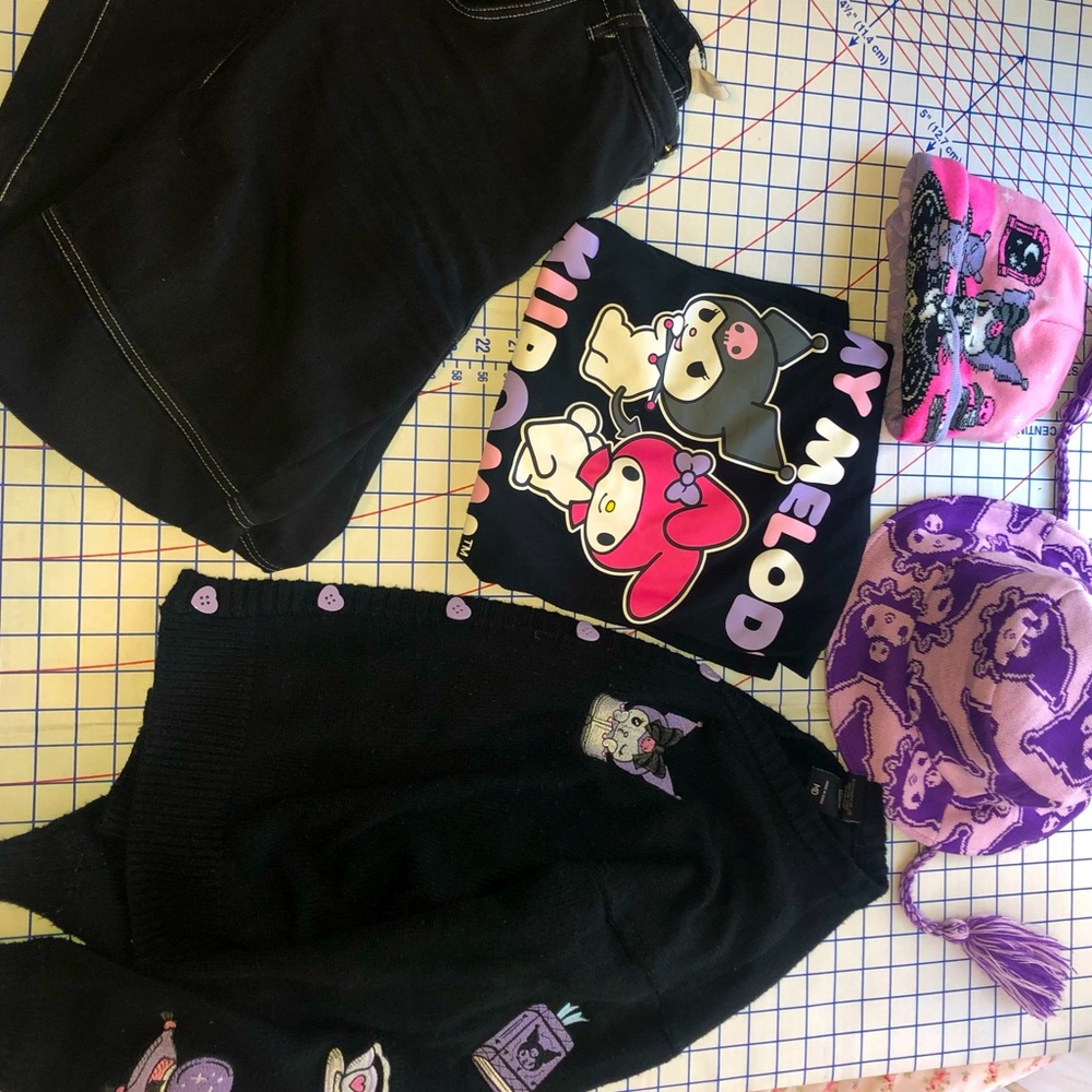My Melody x Kuromi Graphic Tee and Accessories Set